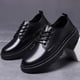 thumbnail image 1 of Zapatos de cuero de negocios, zapatos casuales para hombres, zapatos de trabajo de estilo británico, zapatos de estudiante con cordones, de suela gruesa y de moda, zapatos de trabajo, 1 of 6