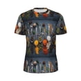 thumbnail image 5 of Wukai Various Herbs And Spices In Spoons Print Men's Short-Sleeved Mesh T-Shirt,Quick-Dry Short Sleeve Workout T-Shirt-Small, 5 of 8
