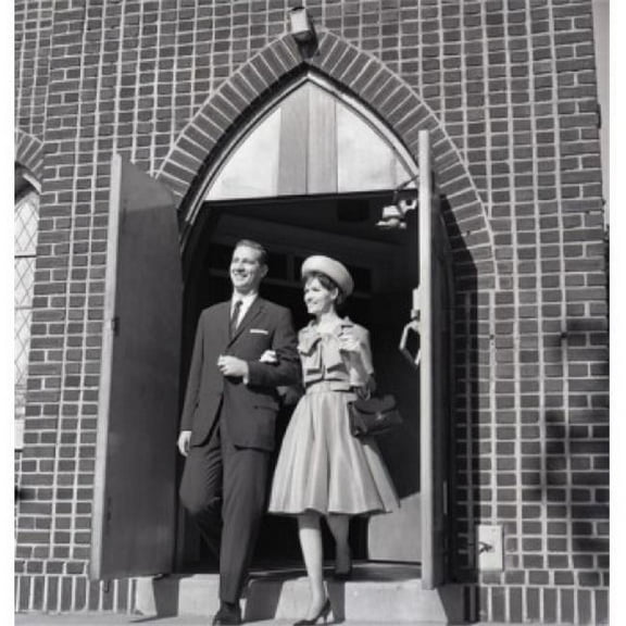 Posterazzi SAL255420831 Mid Adult Couple Leaving Church Poster Print - 18 x 24 in.
