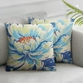 thumbnail image 3 of BANET Pack of 2, Pillow Cover Pillow Covers Flower Throw Pillow Covers Pillowcase Cushion Covers for Sofa Couch Living Room Blue Beige 12x12in, 3 of 7