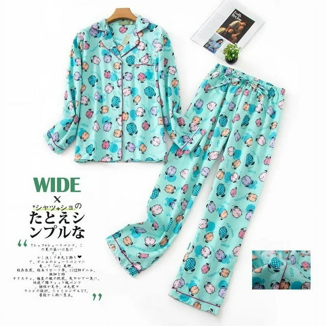 Conjunto de pijamas de franela de algodón para mujer, ropa de dormir de varios colores, de manga larga, pantalones largos, de talla S-3xl