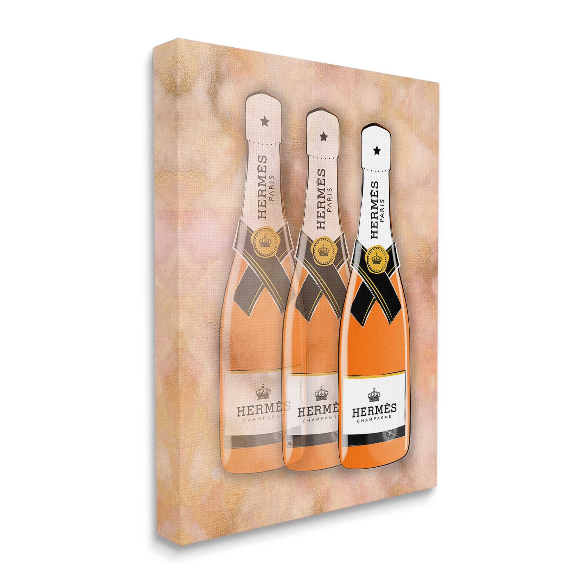 Stupell Industries Orange Glam Champagne Food & Beverage Painting Gallery Wrapped Canvas Art Print Wall Art, 24 x 30