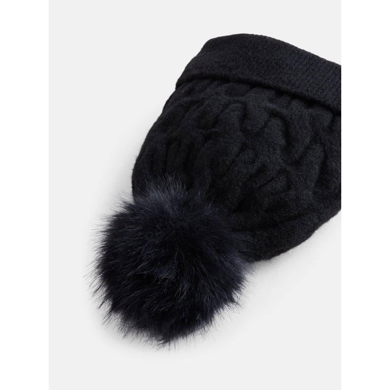 Women's Cable Knit Beanie With Pom photo 3