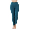 thumbnail image 3 of Women High Waist Basic Full Length Daily Soft Leggings (Teal, Small), 3 of 4
