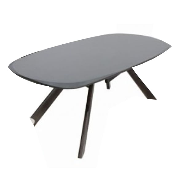 Ziva Dining Table, 3D Cut Edge, Black Solid Wood 83 Inch Rectangular