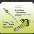 thumbnail image 6 of Sun Joe 8 Inch Electric Convertible Pole Chain Saw, 2-in-1 Cutting Tool, Green, SWJ805E, 6 of 12