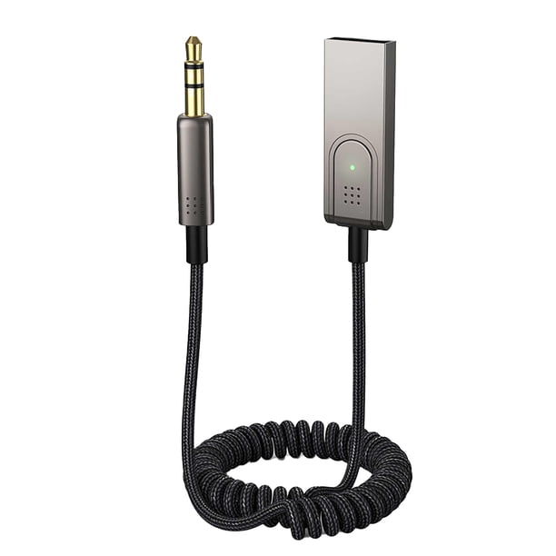 Coche Bluetooth 5.0 Transmisor Receptor Adaptador Bluetooth Audio Música Transmisor Silencioso Aux Bluetooth Receptor Altavoz Con Micrófono Incorporado Sweethay EL009519-00
