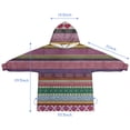 thumbnail image 7 of Purple Boho Tribal Stripes and Hearts Pattern Blanket Hoodies for Kids 6-13YR Oversize Wearable Blanket Hoodies for Boys Girls Teens, 7 of 7