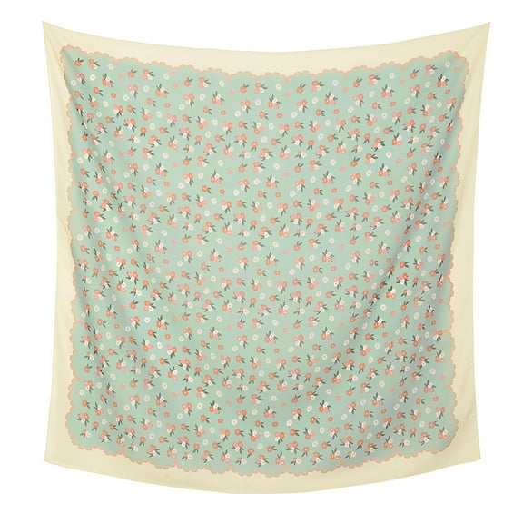 TELOLY Bandanas for Women,Floral Silk Bandana,Ladies Green Bandana,Style2
