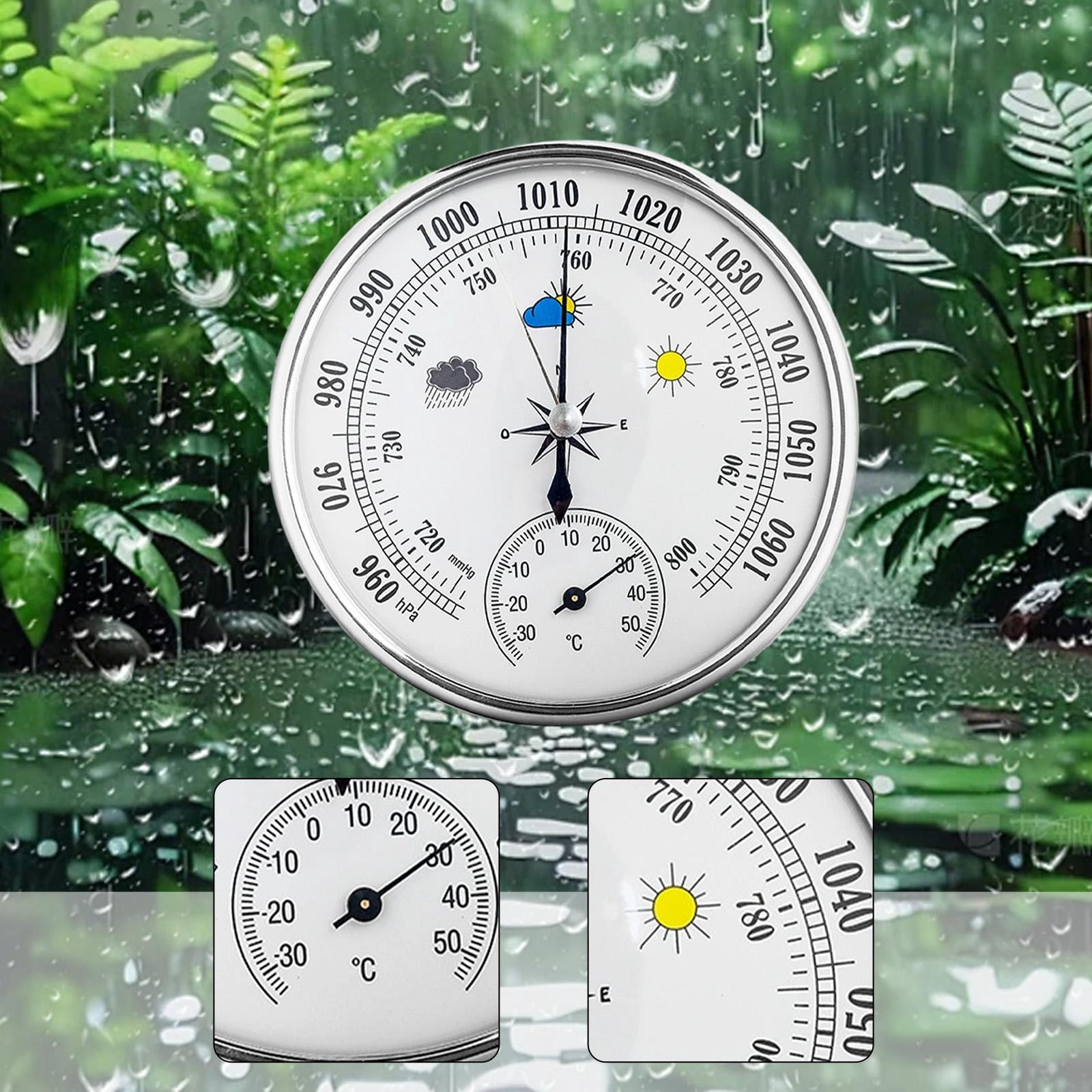 QSTDGVPW with Dial And Thermometer for Fishing Boats, Portable, 2-in-1, Mechanical Clock Movement, , Wall Decoration for Indoor And Outdoor Use