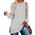 thumbnail image 1 of Womens Color Block Leopard T Shirts Casual Striped Long Sleeve Tunic Tops, 1 of 6