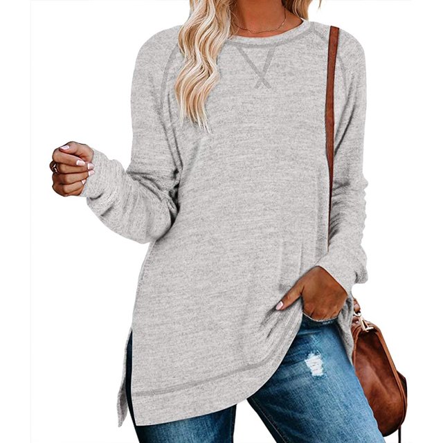 Womens Color Block Leopard T Shirts Casual Striped Long Sleeve Tunic Tops
