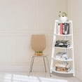thumbnail image 2 of 5 Tier Corner Ladder Shelf, Industrial Corner Bookshelf, Modern Corner Shelf Indoor Plant Stand for Living Room, Home, Office, Balcony (White), 2 of 8