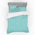 thumbnail image 1 of Botanical Duvet Cover Set, Simplistic Repetitive Pattern with Leafy Branches Ornamental Image, Bedding Set with Shams and Fitted Sheet, 3 Sizes, by Ambesonne, 1 of 3