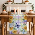 thumbnail image 2 of Table Runner 48 Inches Long for Kitchen Dining, Sunflowers Dresser Scarf Farmhouse, Dining Table Decorations for Wedding/Parties, Spring Flowers Butterflies Hydrangea Watercolor 13 x 48 In, 2 of 8