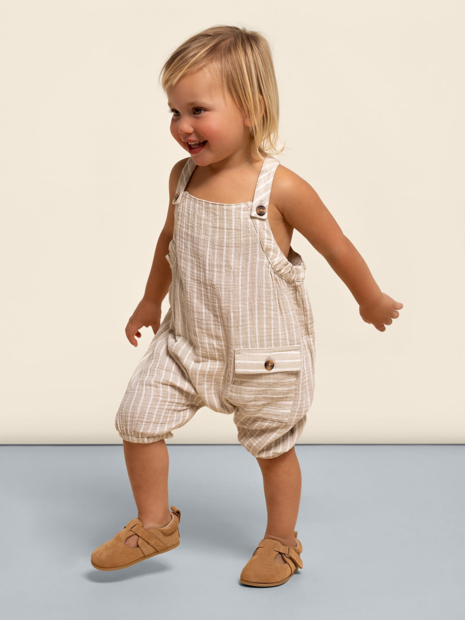 Modern Moments by Gerber Baby Boy Sleeveless Romper with Shoulder Straps, Sizes 0/3M - 24M
