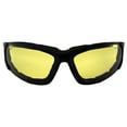 thumbnail image 2 of Epoch Eyewear Foam2 Padded Motorcycle Sunglasses Black Frames Yellow Lens ANSI Z87.1+, 2 of 7