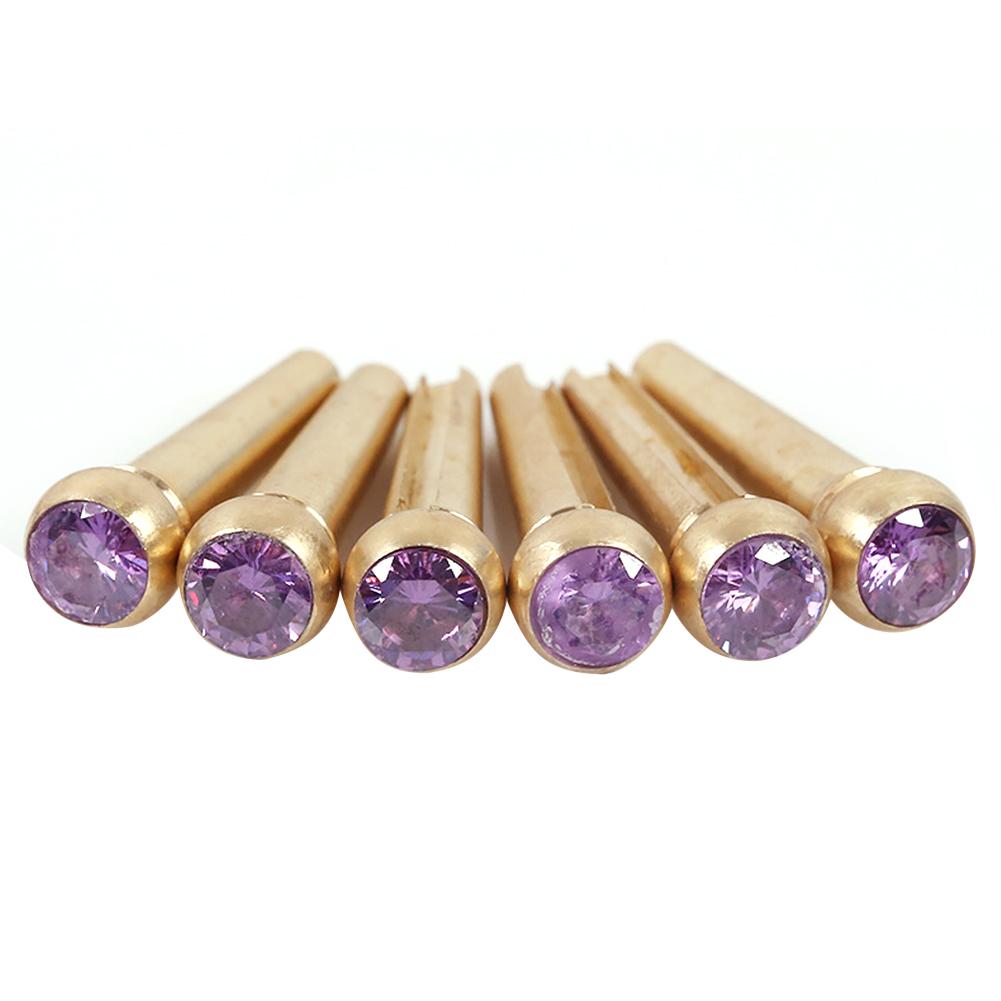 Pure Copper Guitar Bridge Pins with Brass Circle and Green Pearl Shell