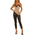 thumbnail image 2 of Camiseta de tirantes de encaje de terciopelo para mujer Inspire Chic L Champagne, 2 of 6