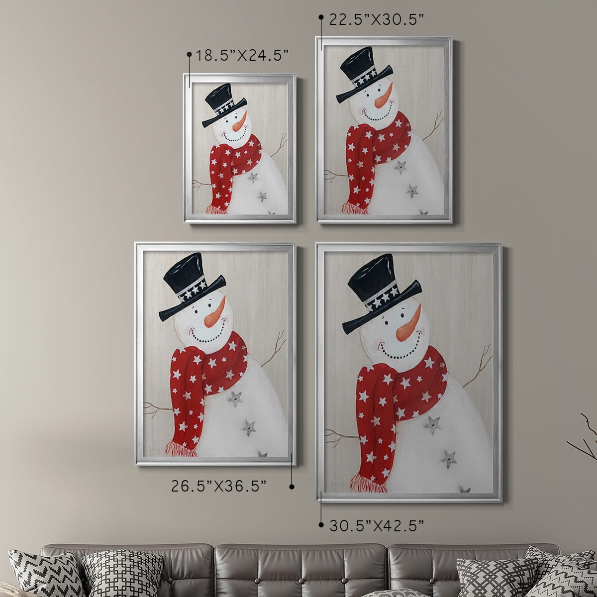 Festive Snowman I Premium Classic Framed Print - Ready to Hang