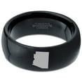 thumbnail image 2 of Tungsten Arizona The Grand Canyon State Band Ring 8mm Men Women Comfort Fit Black Dome Polished, 2 of 4