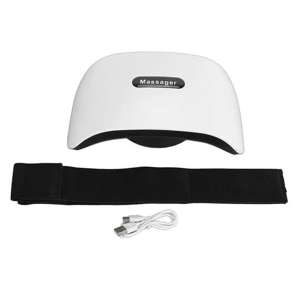 Heated Abdominal Massage Belt with Needles, 10 Modes, 3 Power Levels, Automatic Red Light, Heating Belt for Flattening the Tummy, White