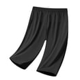 thumbnail image 5 of Wutalume Women's Casual Cotton Linen Drawstring Elastic Waist Straight Leg Capri Pants with Pockets Summer Beach,Black 2XL, 5 of 7