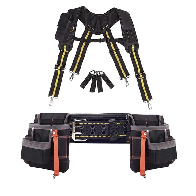Ensemble de 4 Pcs Ceintures et Bretelles Réglables pour Outils de Charpentier Électricien, Ajustable
