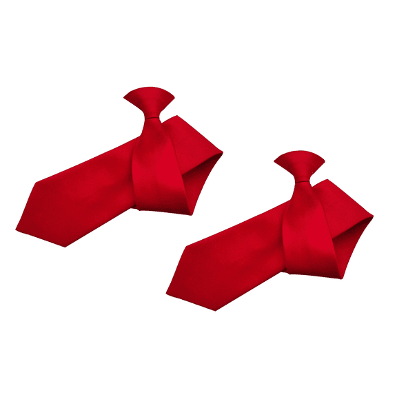 TELOLY 2 Pcs Ties for Men,Red Clip-on Ties for Men,Easy Wear Polyester Ties for Weddings, Security,Formal Events