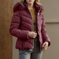 thumbnail image 4 of qolati Quilted Jackets for Women 2024 Winter Coats Warm Puffer Jacket Faux Furs Hooded Parka Overcoat Zipper Padded Coat Outerwear, 4 of 9