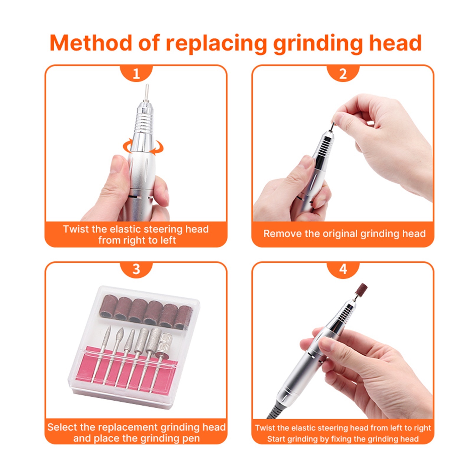 Portable Nail Drill Professional 30000 RPM, Rechargeable Electric Nail File Machine E File For Acrylic Nails Gel Polishing Removing, Cordless Efile With Bits Kit For Manicure Salon Home