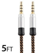 FreedomTech Audio Cable (5 FT), Stereo Audio 3.5mm Auxiliary Cord Male to Male Aux Cable for Car, Apple iPhone, iPod, iPad, Samsung Galaxy, HTC, LG, Google Pixel, Tablet & More