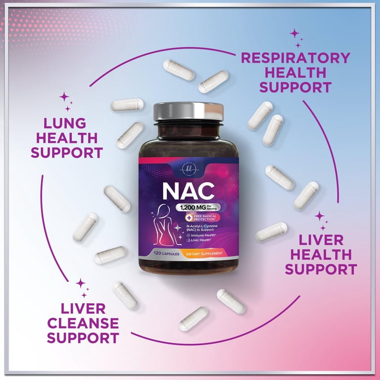 does walmart have nac glutathione Supplement N-Acetyl Cysteine 600mg per Serving NAC Supplement - 1200mg per