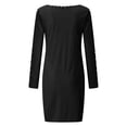 thumbnail image 5 of Babysbule New Dresses for Women Women Sexy Fashion Pullover Round Neck Solid Color Long Sleeve Sheath Slim Mini Dress, 5 of 5
