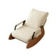 thumbnail image 5 of Mecedora de jardín, sofá perezoso, Base de madera moderna, cómodo sillón reclinable, sofá perezoso informal para oficina, dormitorio, hogar al aire blanco y cafe, 5 of 10
