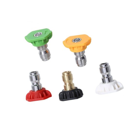Flexible 5-Pack Quick Connect High Pressure Power Washer Spray Tips Nozzles for Hard-to-Clean Areas