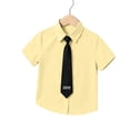 thumbnail image 3 of Odeerbi Camisa de Vestido Para Niños Con Corbata de Manga Corta Con Impresión de Carta Camisas de Uniforme Escolar, 3 of 8
