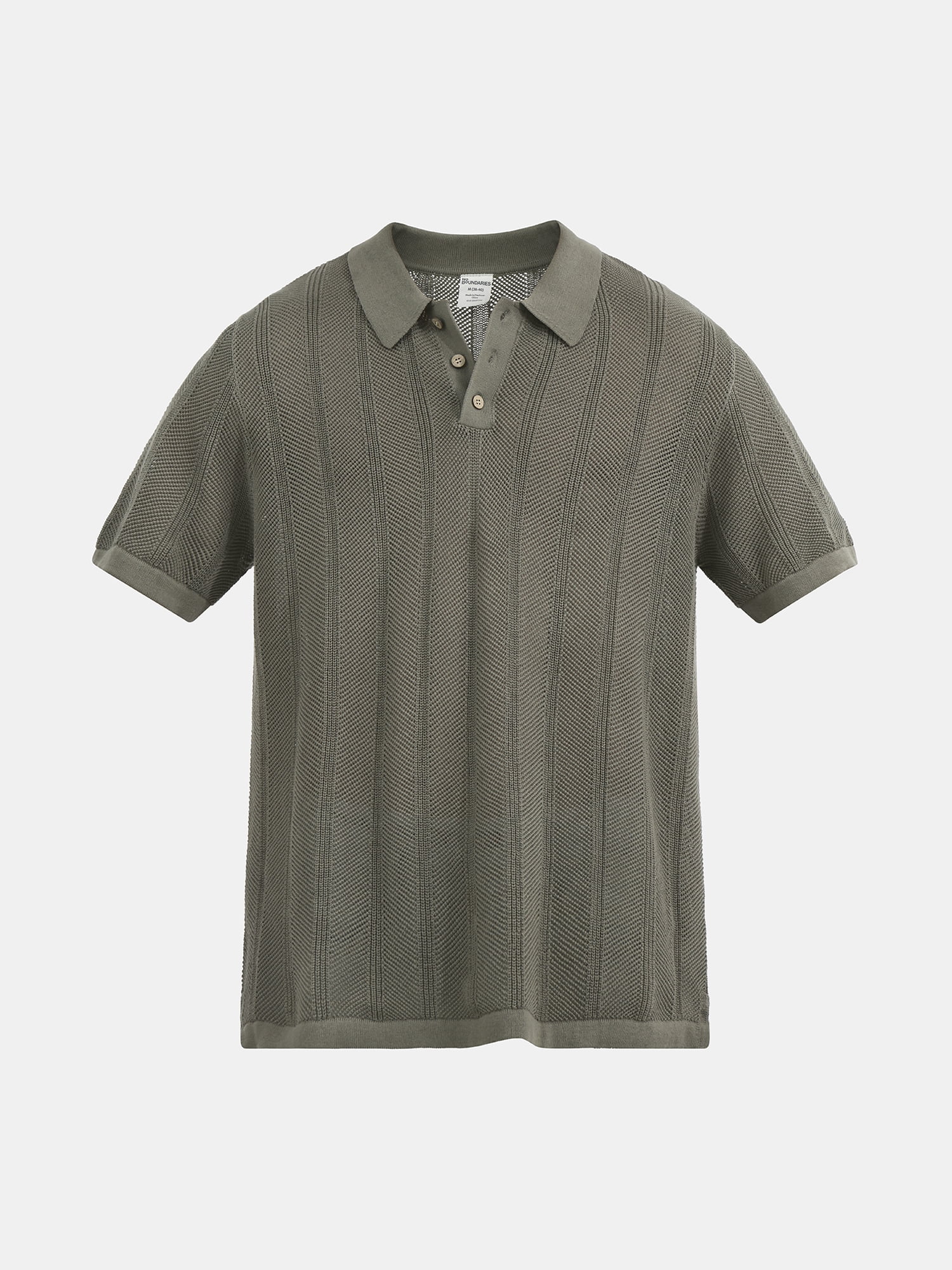 No Boundaries Drop Needle Stich Polo Sweater, Men's and Big Men's