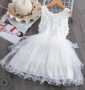 white toddler dress