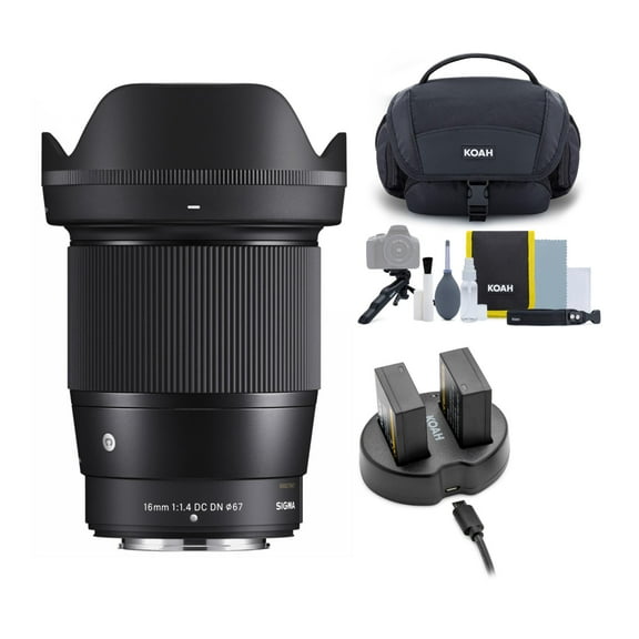 Sigma 16mm F1.4 Contemporary DC DN Lens for Fuji X Mount Bundle with Accessory