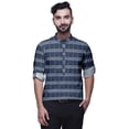thumbnail image 4 of BESTMAN Chemise Col Mandarin Imprimée Kurta Courte Décontractée Ethnique pour Hommes, 4 of 6