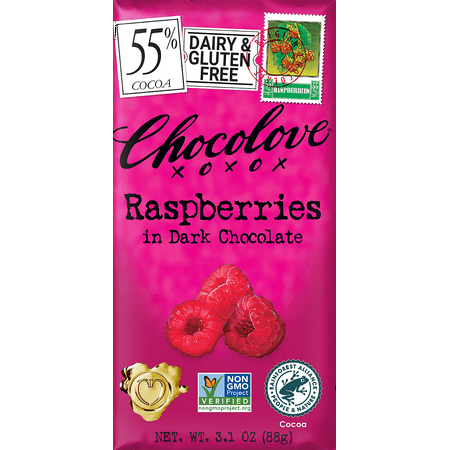 Chocolove Raspberries in Dark Chocolate , 3.1 oz
