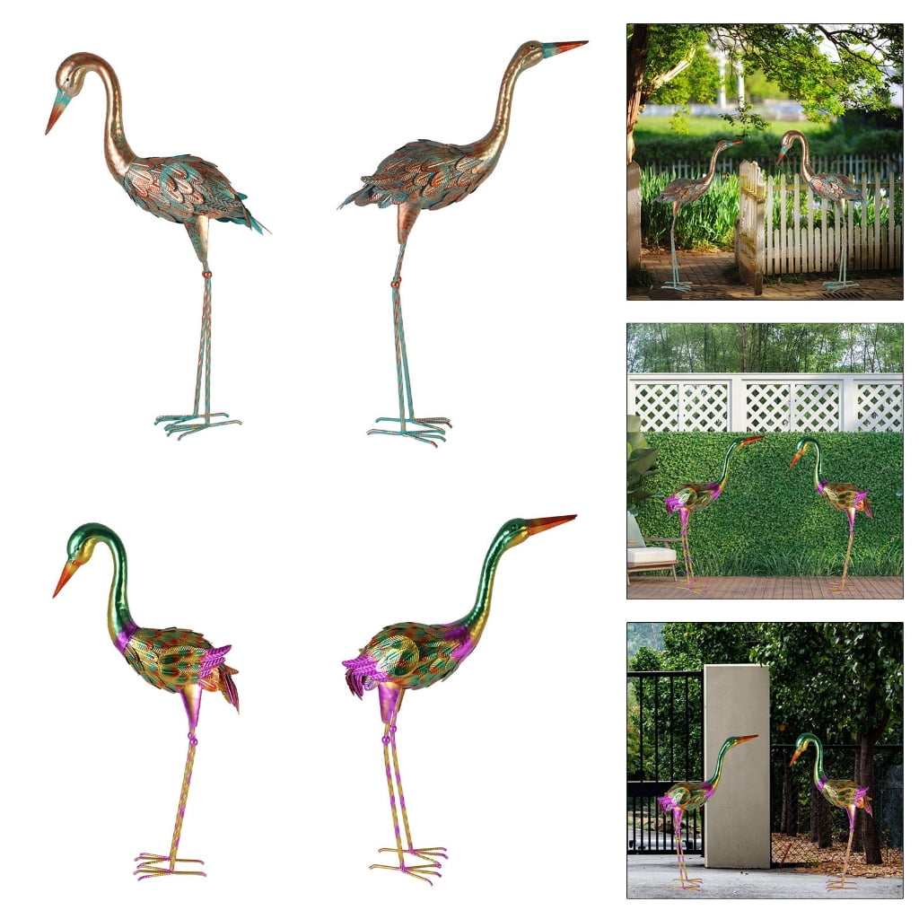 Elegant Low Head Cranes Sculpture For Outdoor Landscape Lawn And Hallway Design