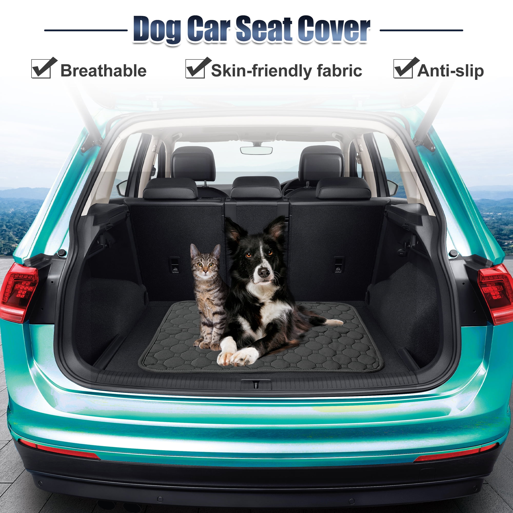 Unique Bargains Reuse and Nonslip Dog Seat Cover for Dogs Gray 39.37"x27.56"
