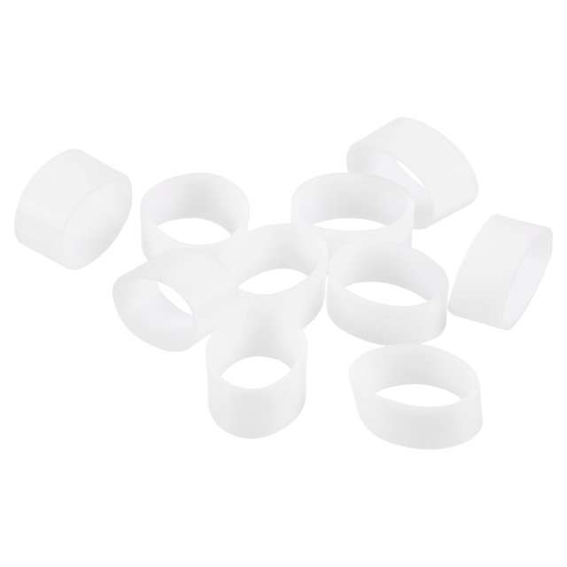 200Pcs Bandas de goma de silicona, anillos de bandas de goma de 5mm x 8.5mm, ataduras de cable para envolver cordones, envolturas blancas