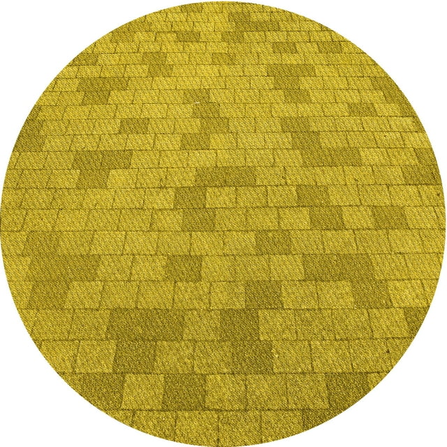 Ahgly Company Machine Washable Indoor Round Transitional Dark Golden Rod Brown Area Rugs, 8' Round