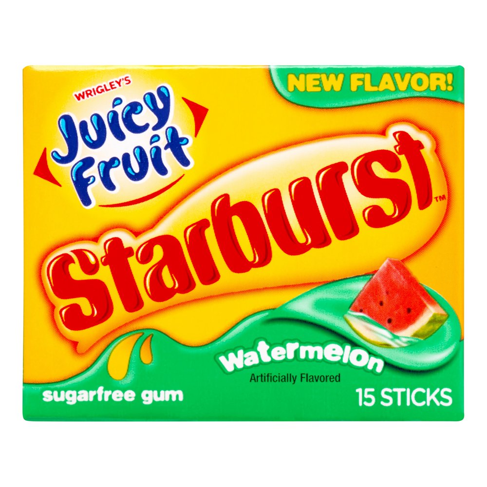 Juicy Fruit Starburst Gum Watermelon, 15 Pcs