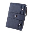 thumbnail image 1 of Monedero pequeño de cuero para mujer con ventana de identificación con bolsillo para monedas con cremallera, clips para bolso de viaje de moda, 1 of 5