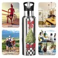 thumbnail image 7 of Yayeee 20oz Insulated Water Bottle Double Wall Stainless Steel with Flip Straw Lid, Black Striped Trees, 7 of 7