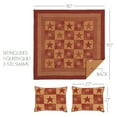 thumbnail image 4 of Primitive Quilt Set Ninepatch Star Patchwork Burgundy Tan Bedroom Decor TCC Brands, 4 of 4